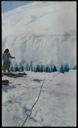 Image of Eskimo [Inuk] and Sledge In Front of Glacier